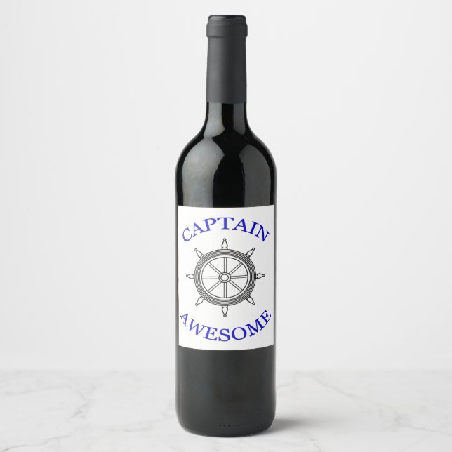 Etiqueta de vino de Captain Awesome (Anverso)