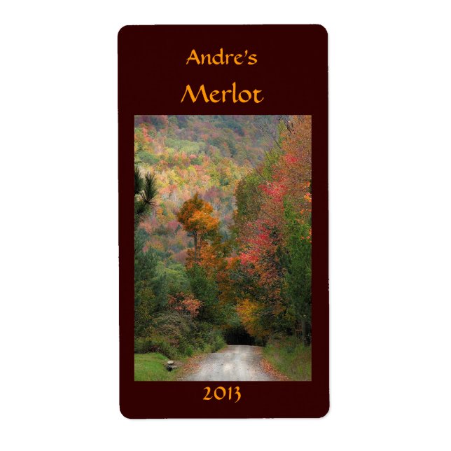 Etiqueta de vino de carretera de país (Frente)