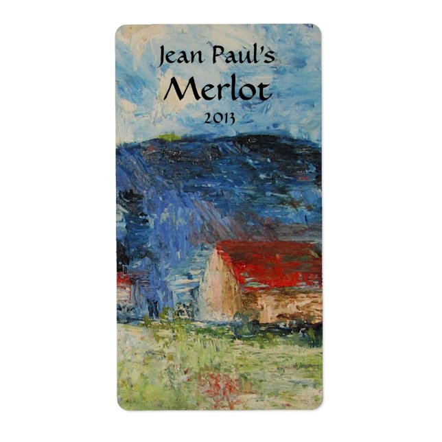 Etiqueta de vino de casa de campo (Frente)