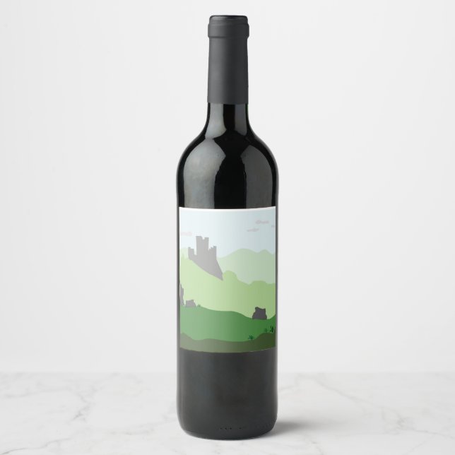 Etiqueta de vino de castillo italiano (Anverso)