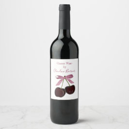 Etiqueta de vino de cereza