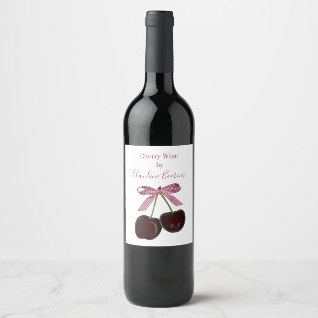Etiqueta de vino de cereza (Anverso)