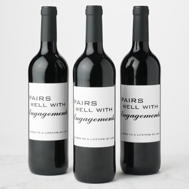 Etiqueta de vino de compromiso, regalo de compromi (Botellas)
