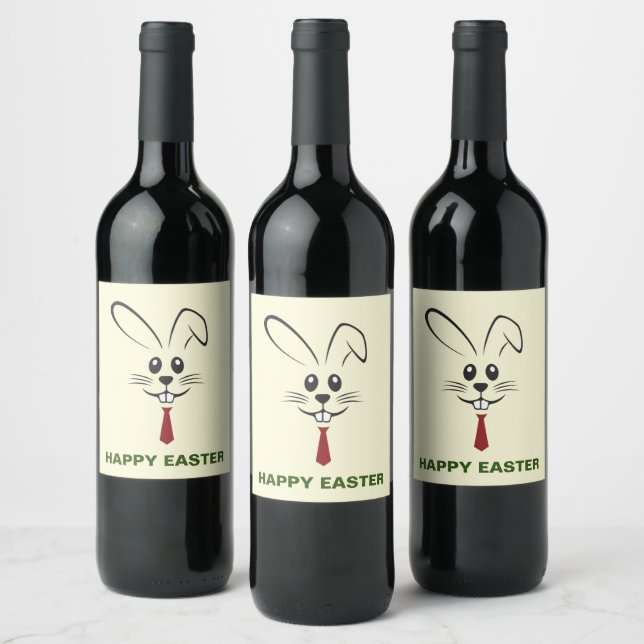 Etiqueta de vino de conejo de Pascua (Botellas)
