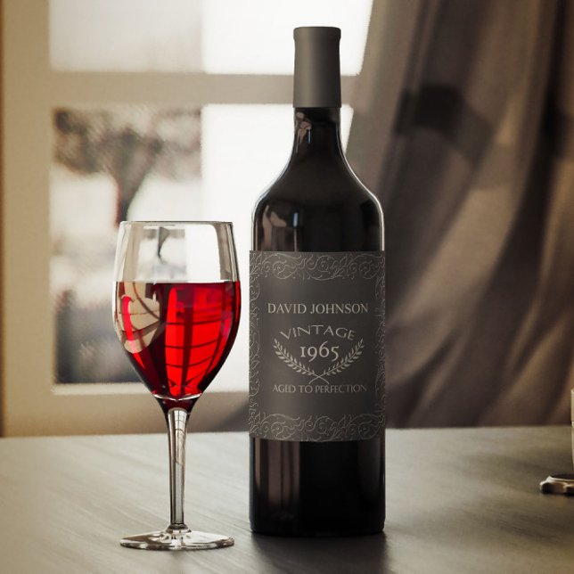 Etiqueta de vino de cumpleaños - Edad a la perfecc (Subido por el creador)