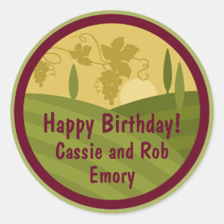 Etiqueta de vino de cumpleaños personalizada