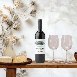 Etiqueta de vino de diseño geométrico verde modern