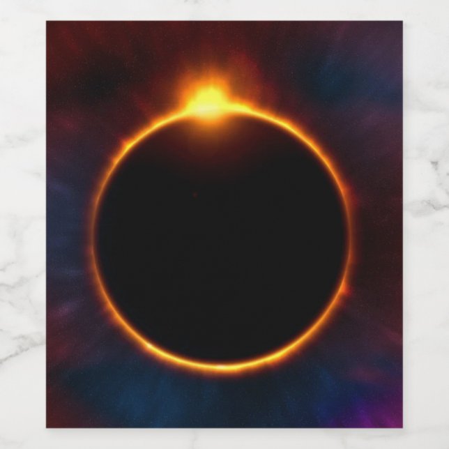 Etiqueta de vino de eclipse solar (Etiqueta única)