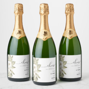 Etiqueta de vino de esparkeling para la boda de or