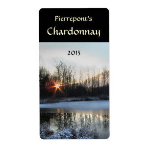 Etiqueta de vino de estanque de amanecer
