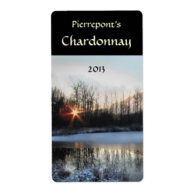Etiqueta de vino de estanque de amanecer (Frente)