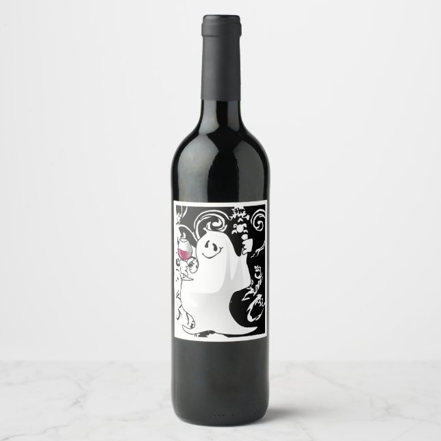 Etiqueta de vino de Fantasma y Espíritu de Hallowe (Anverso)