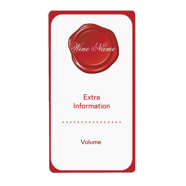 Etiqueta de vino de foca roja (Frente)