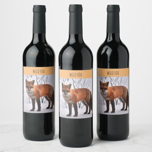 Etiqueta de vino de Fox silvestre (Botellas)