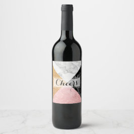 Etiqueta de vino de "Glam Cheers" moderna