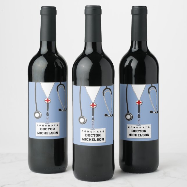 Etiqueta de vino de graduación de una escuela de m (Botellas)