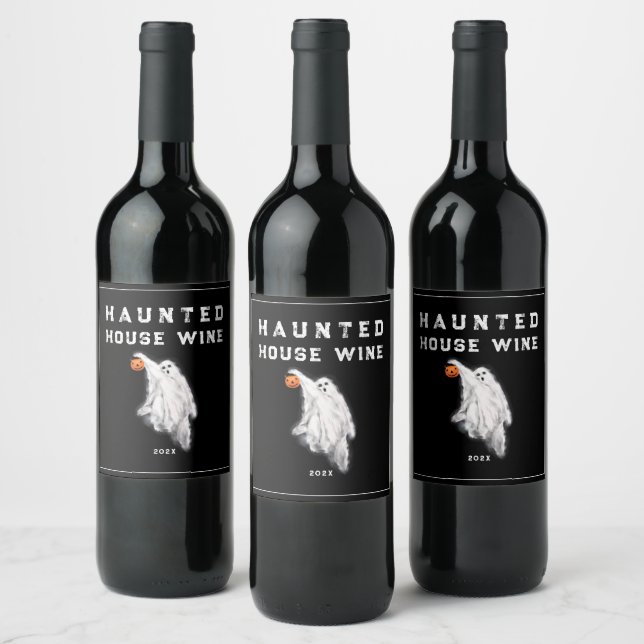 Etiqueta de vino de Halloween House (Botellas)