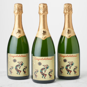 Etiqueta de vino de Kokopelli del suroeste
