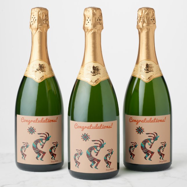 Etiqueta de vino de Kokopelli del suroeste (Botellas)