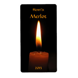 Etiqueta de vino de la llama de la velas