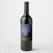 Etiqueta de vino de la propuesta de la dama de hon