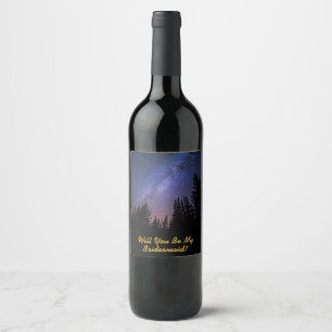 Etiqueta de vino de la propuesta de la dama de hon