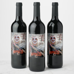 Etiqueta de vino de la Reina de la Felicidad de lo