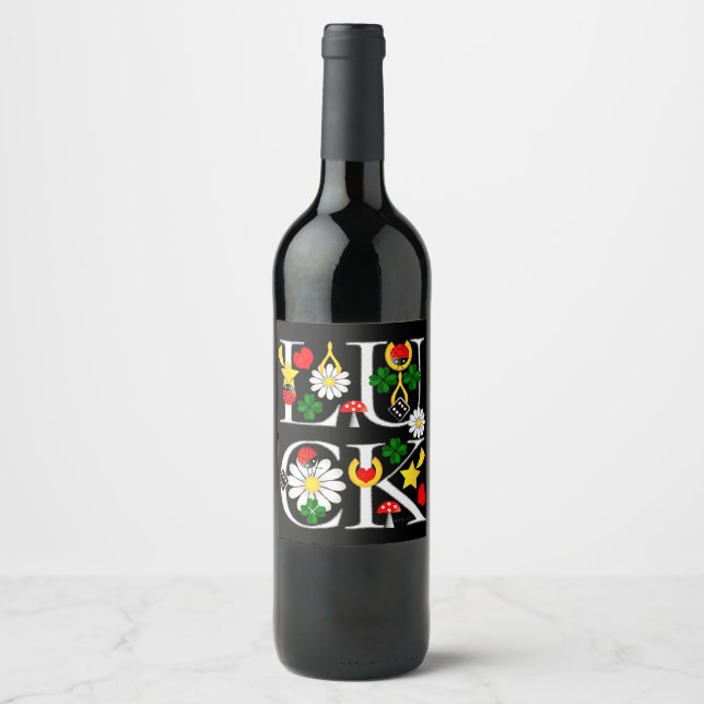 Etiqueta de vino de Luck (Anverso)