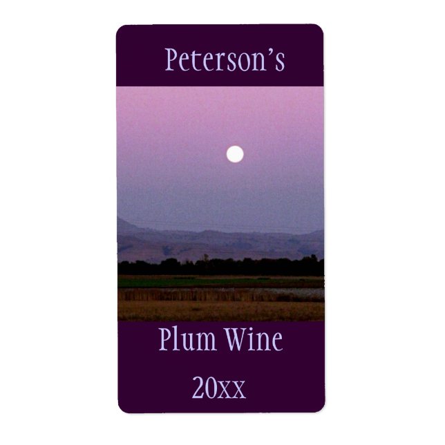 Etiqueta de vino de luna (Frente)
