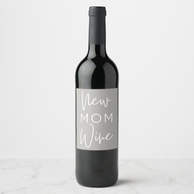 Etiqueta de vino de mamá nueva (Anverso)
