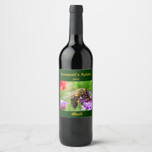 Etiqueta de vino de miel de carne