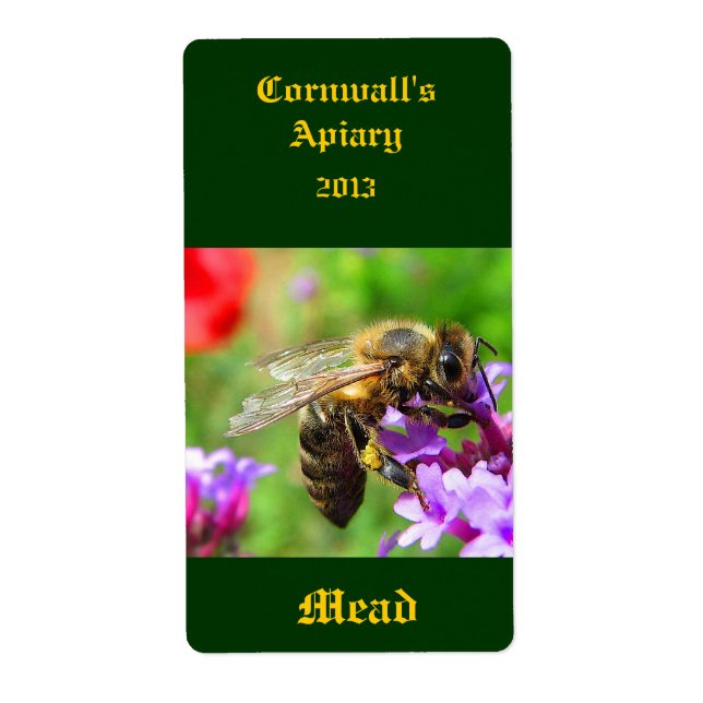 Etiqueta de vino de miel de carne (Frente)