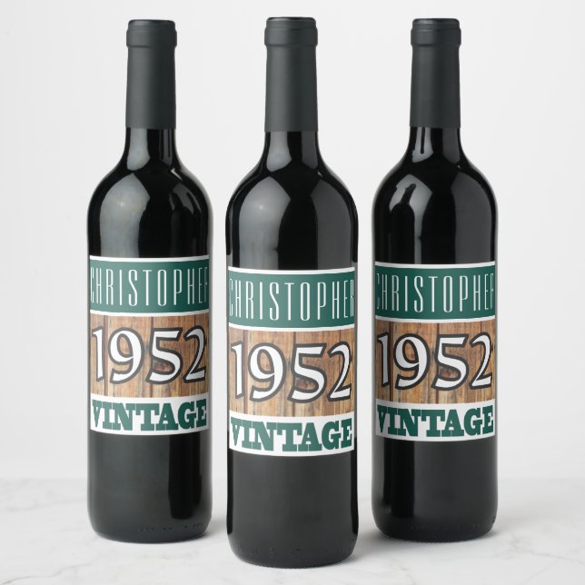 Etiqueta de vino de nacimiento de 1952 (Botellas)