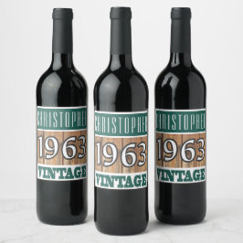 Etiqueta de vino de nacimiento de 1963