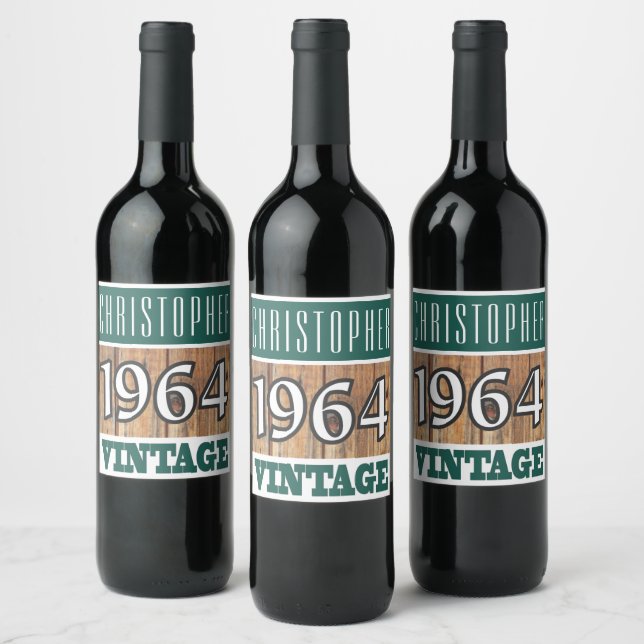 Etiqueta de vino de nacimiento de 1964 (Botellas)