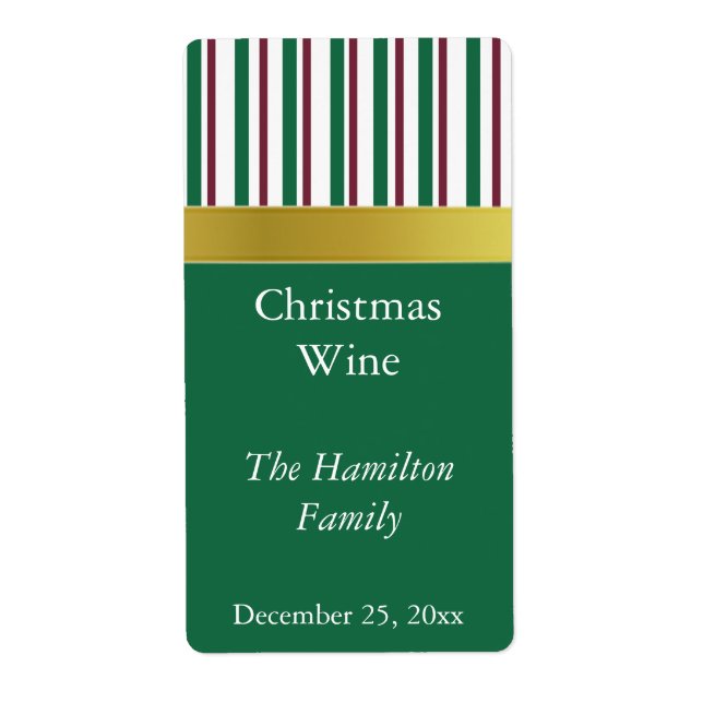 Etiqueta de vino de navidades (Frente)