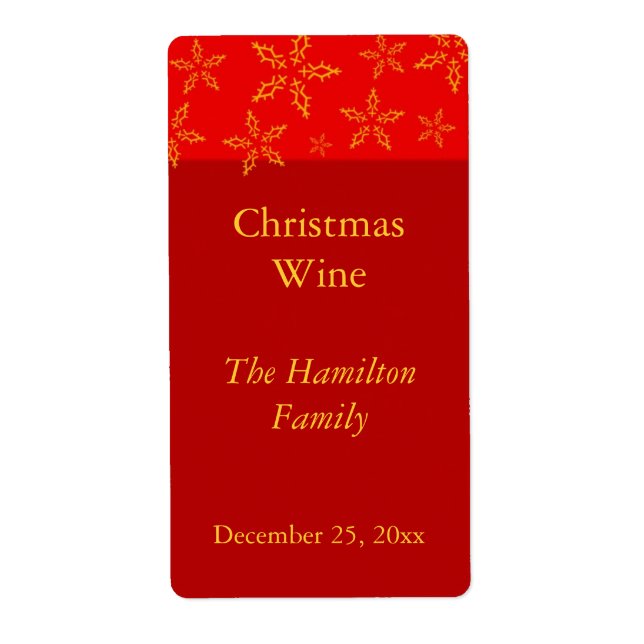 Etiqueta de vino de navidades (Frente)