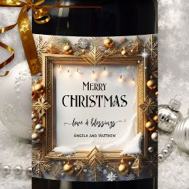 Etiqueta de vino de Navidades festivos tradicional