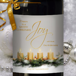 Etiqueta de vino de Navidades personalizados con v