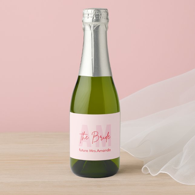 Etiqueta de vino de novia personalizado | Monogram (Subido por el creador)
