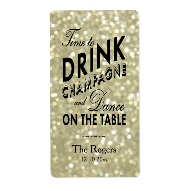 Etiqueta de vino de oro glamoroso