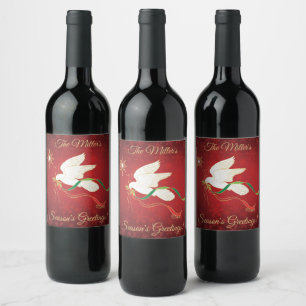 Etiqueta de vino de paloma blanca