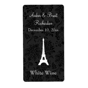 Etiqueta de vino de París de Damask