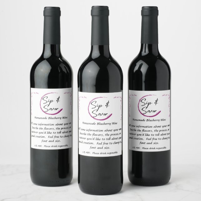 Etiqueta de vino de personalizable (Botellas)