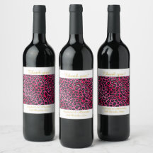 ETIQUETA DE VINO DE PERSONALIZABLE ROSA CON MODIFI