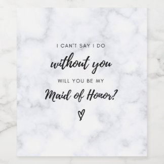 Etiqueta de vino de propuesta de doncella