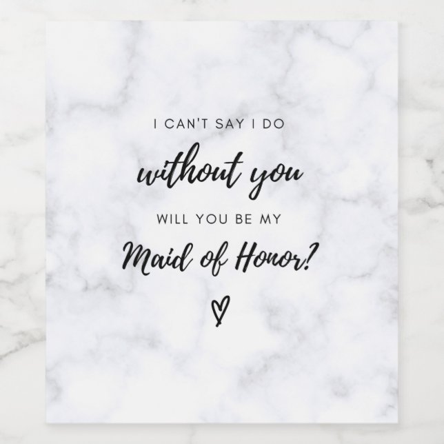 Etiqueta de vino de propuesta de doncella (Etiqueta única)