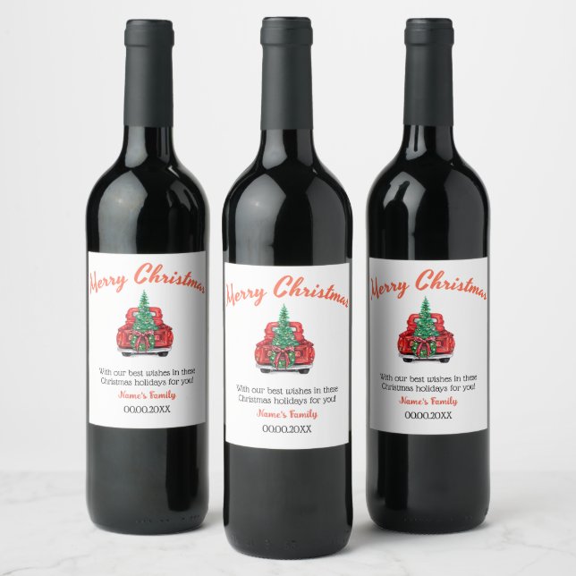 Etiqueta de vino de regalo para navidades (Botellas)