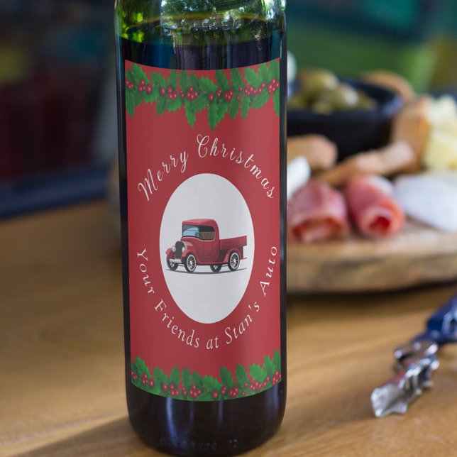 Etiqueta de vino de reparación mecánica de Navidad (Subido por el creador)