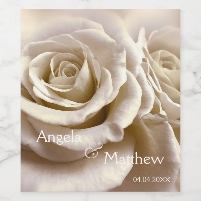 Etiqueta de vino de Rosas bodas o de aniversario (Etiqueta única)